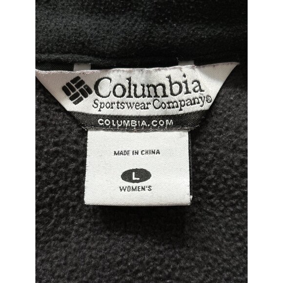 Columbia Fleece Vest Womens Large Black/Gray Full Zip Pockets Outdoor Hiking - Picture 7 of 8